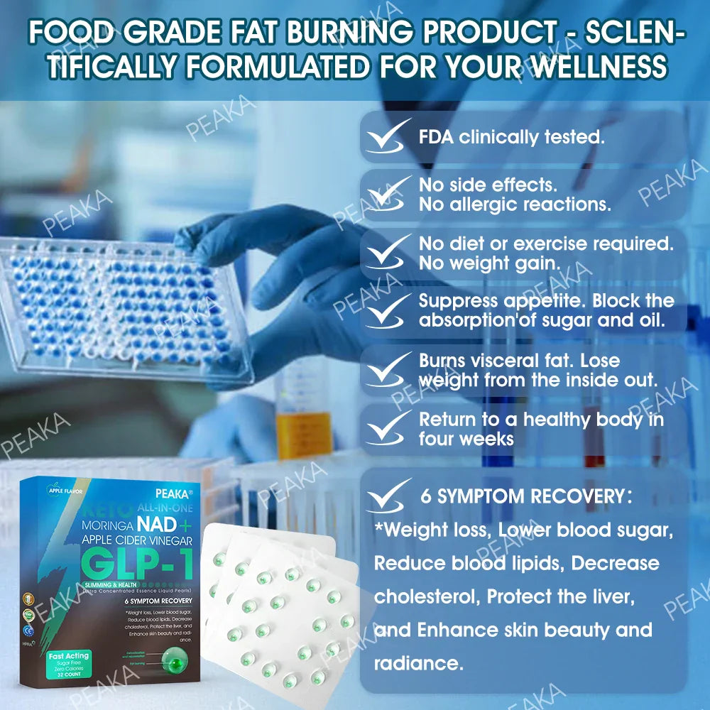 Trusted Irish Store🇮🇪PEAKA® GLP-1 Oral Pearls – Ultra-concentrated with NAD+, Moringa & ACV. Works fast, keeps working, and supports weight, diabetes and heart health.